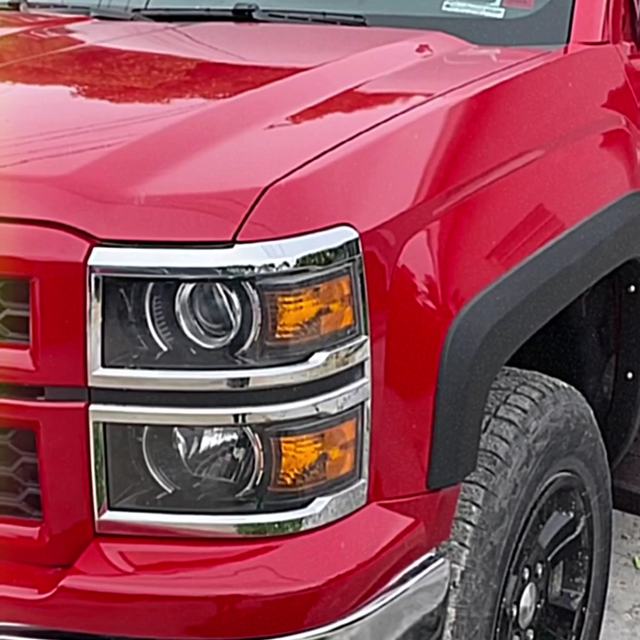 Red pickup front end after repair