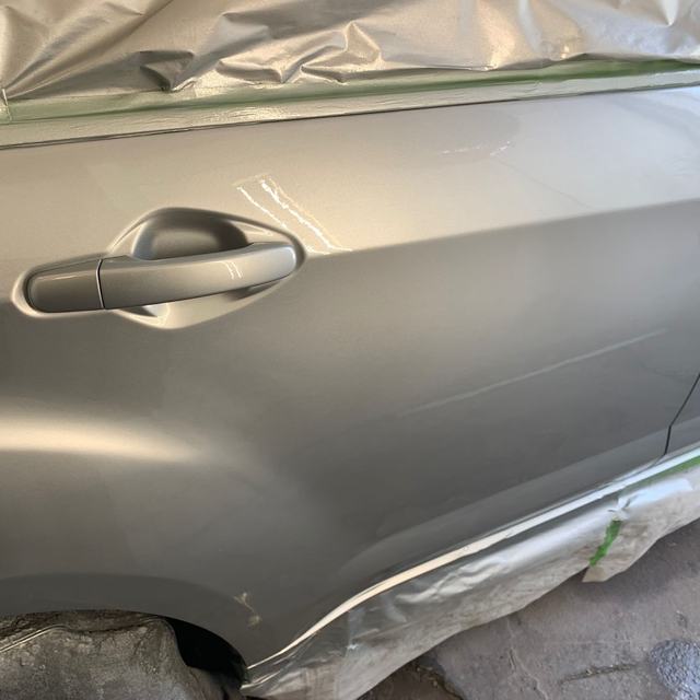 Door panel prepped and masked